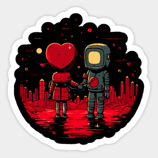 Valentine Robots Sticker